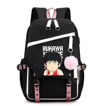 2023 SLAM DUNK Anime Seyahat Çantaları Moda Zip Harajuku Saklama Torbaları Çevre Dostu okul çantası Unisex Genç Sırt Çantası Rukawa Kaede