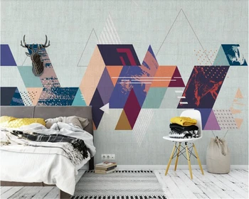 beibehang duvar kağıtları ev dekor Retro Modern 3D Moda Duvar Kağıdı İskandinav Soyut Renkli Geometrik Desen Arka Plan behang