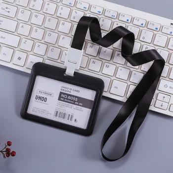 ABS Plastik Çalışma İzni Durumda Geçiş çalışanın Çalışma Kartı Kol Kapağı KİMLİK Etiketi Yaka kartı Tutucu kart çantası Tutucu Kordon ile