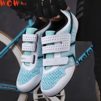 2023 Yeni Ultralight MTB Bisiklet Ayakkabı Erkekler Nefes Bisiklet Ayakkabı Kadın Yarış Yol Bisikleti Ayakkabıları Kendinden Kilitleme SPD Cleat Ayakkabı