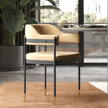 Nordic ışık lüks yemek sandalyeleri Mutfak italyan basit koltuk Lüks Tasarımcı yemek sandalyesi ev eğlence arkalığı sandalyeler