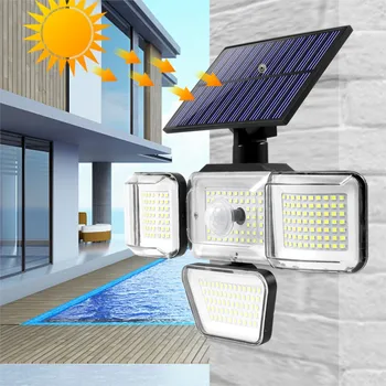 ZK30 278 LED Güneş lambası açık 4 Kafaları Güvenlik projektör su geçirmez Hareket Sensörü ile bahçe dekor için duvar lambası 3 modu