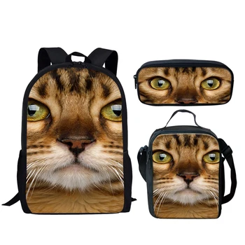 Belıdome Sevimli Kedi Tasarım 3 Adet Okul Çantaları Seti Genç Erkek Kız Okul Çantası Rahat öğrenci için sırt çantası Gizli Sakli konusmalar Mochila Infantil