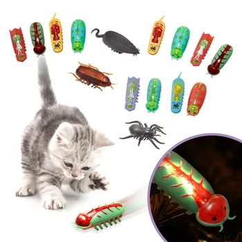 Pet Elektrikli Böcek Kedi Oyuncak Kedi Kaçış Engel Otomatik Çevirme Oyuncak Pil Kumandalı Titreşim Pet Böceği Malzemeleri