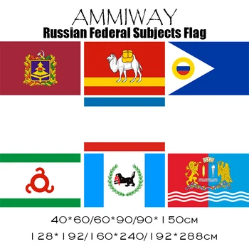 AMMİWAY Rus Devlet Bayrakları Bryansk Irkutsk Ivanovo Oblast Çelyabinsk Çukotka Kırım Rusya Polyester Bayraklar ve Pankartlar