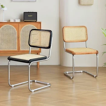 Mutfak Rattan İskandinav Yemek Sandalyesi Cesca Ahşap Salon Tasarımı Ergonomik Yemek Sandalyesi Modern Lüks Cadeira Ev Mobilyaları WK50DC