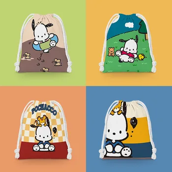 Sanrio Sevimli Cüzdan Pochacco Cep Hello Kitty Sikke Pueses Küçük Bez Çanta Çeşitli Eşyalar saklama Çantası Kozmetik Çantaları Taşınabilir Yıkama Çantası