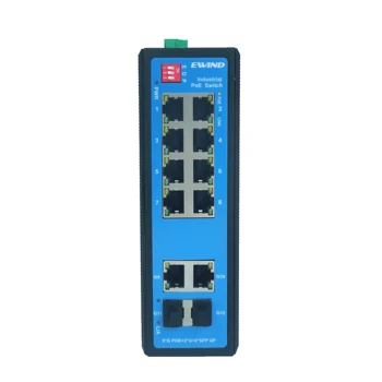 EWIND Marka 1-8 port Desteği IEEE 802.3 af/at Endüstriyel POE enjektörü Açık Anahtarı POE Genişletici Gigabit Anahtarı