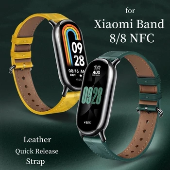 Saat Kayışı Xiaomi Mi Band için 8 8 NFC Bileklik Deri Bilezik Bilek Sapanlar MiBand 8 band8 Smartwatch Aksesuarları