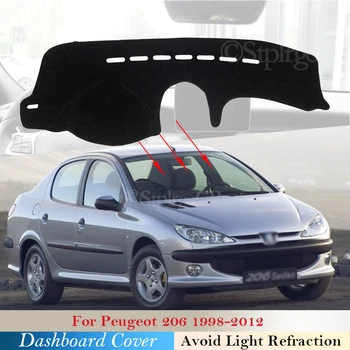 Dashboard Kapak Koruyucu Ped Peugeot 206 için 1998~2012 Araba Aksesuarları Dash Kurulu Güneşlik Halı Anti-UV 2011 2010 2009 2008