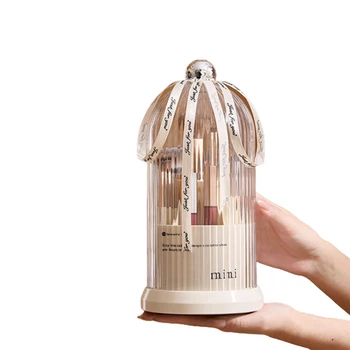 360 ° Dönen makyaj fırçası saklama kutusu Taşınabilir kozmetik düzenleyici Ruj kaş kalemi Göz Farı Tutucu Dresser Raf