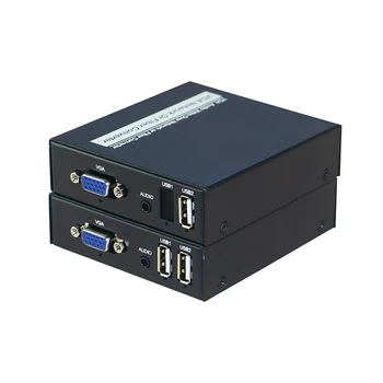 VGA KVM Genişletici fiber optik dönüştürücü VGA USB fare ve klavye Ses KVM Genişletici tek modlu fiber 20KM