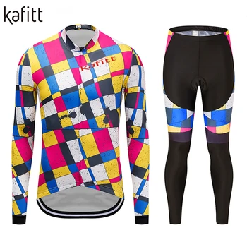 Kafıt erkek Açık Bisiklet Bisiklet Giyim Dağ kros için uygun uzun mesafe jel yastıklı pantolon iki parçalı set