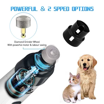 2-Speed 3-Port evcil hayvan tırnak Parlatıcı USB Şarj Ve Plug-in Çift Amaçlı Düşük Gürültü Kedi Ve Köpek Elektrikli Tırnak Güzellik Parlatıcı