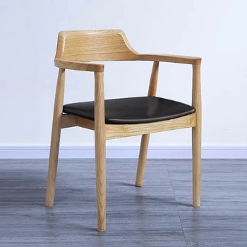 İskandinav Ahşap yemek sandalyeleri Ergonomik Mobil Deri El Tasarım Bahçe Koltuk Zarif Sillas Para Comedor mutfak mobilyası