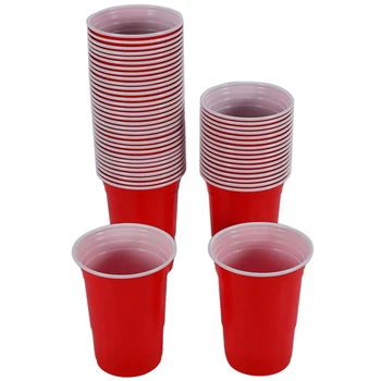 250 Adet 450Ml Kırmızı Tek Kullanımlık Plastik Bardak parti bardağı Bar Restoran Malzemeleri Ev Eşyaları Ev Gereçleri İçin