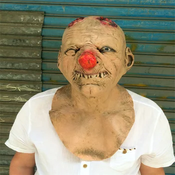 2023 Cadılar Bayramı Maskesi Korkunç Palyaço Lateks Tam Yüz Büyük Ağız kızıl saç Burun Cosplay Cadılar Bayramı Korku maskeli balo maskesi Hayalet Parti
