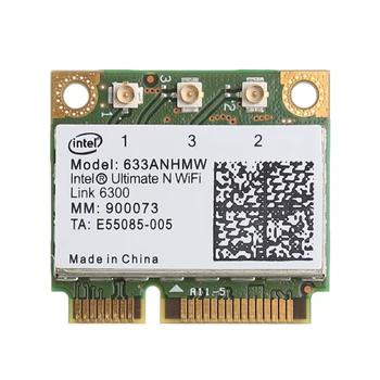 Intel Ultimate-N WiFi Bağlantısı 6300 K1KF için Çift Bantlı 450M 633ANHMW PCI-E Kablosuz Kart
