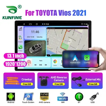 13.1 inç Araba Radyo TOYOTA Vios YARiS 2021 İçin araç DVD oynatıcı GPS Navigasyon Stereo Carplay 2 Din Merkezi Multimedya Android Otomatik