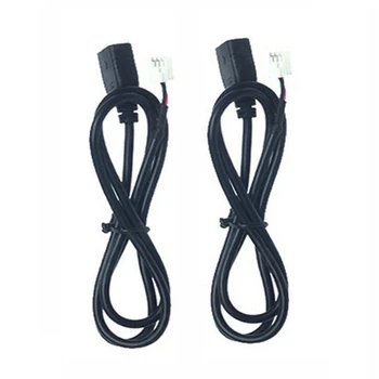 2 adet 4Pin+6pin Konektörü USB kablosu Araba Radyo Stereo için 75cm USB kablosu USB Adaptörü