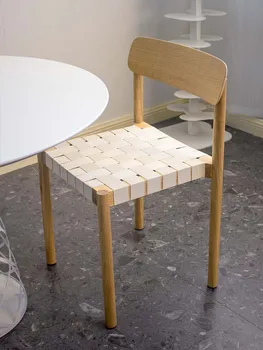 TLL katı ahşap Tasarımcı Yemek Sandalyesi, İskandinav ve Japon Tarzı Arkalığı Makyaj Koltuğu